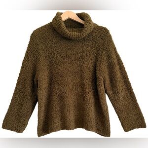 EILEEN FISHER Casual Cozy Minimalist Textured Knit Cowl Neck Pullover Sweater M